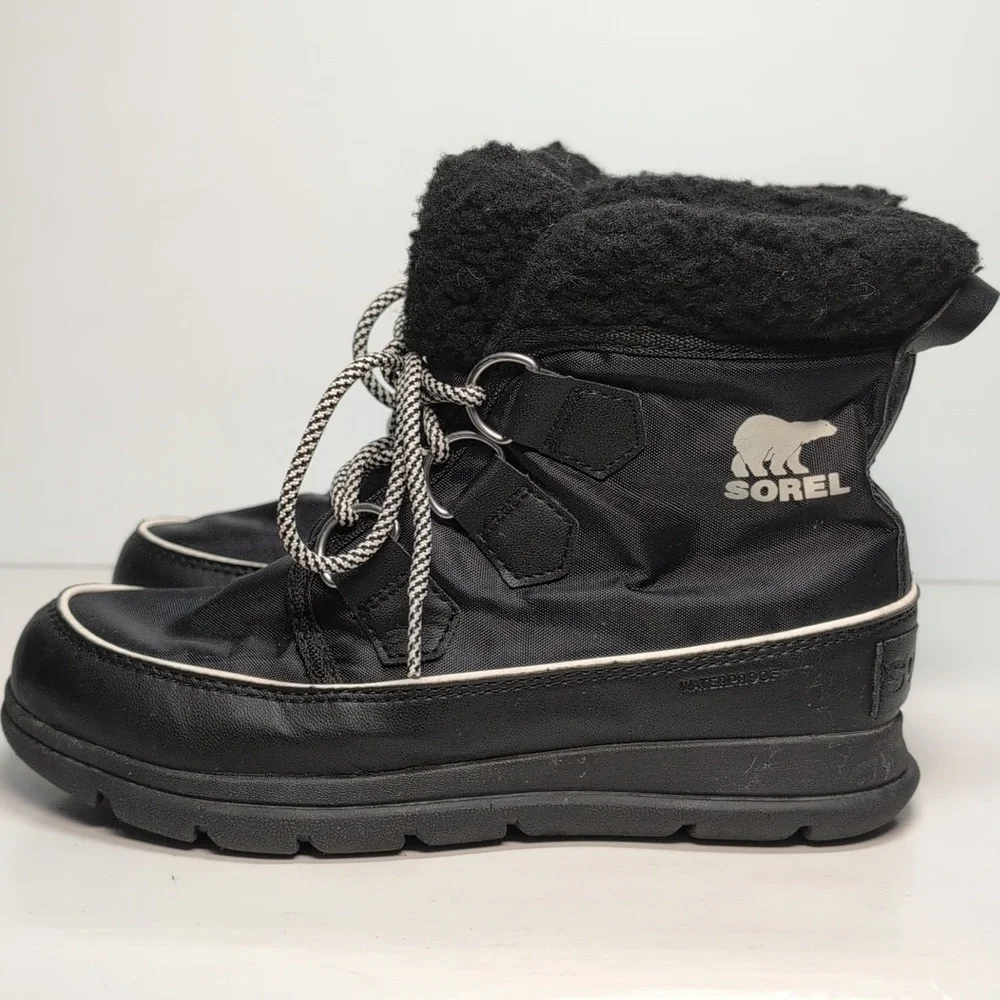 Sorel explorer carnival 100g black boots womans size 6 EU 37 - Picture 2 of 15